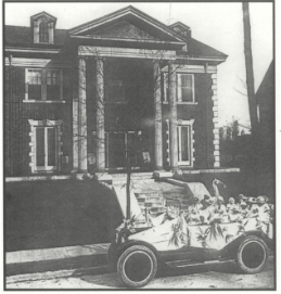 Abby Crawford Milton is shown in a decorated car with suffrage supporters, as well as her three children, in front of her home in Chattanooga. ("The Thrill of History Making: Suffrage Memories of Abby Crawford Milton” in the Tennessee Historical Qua…